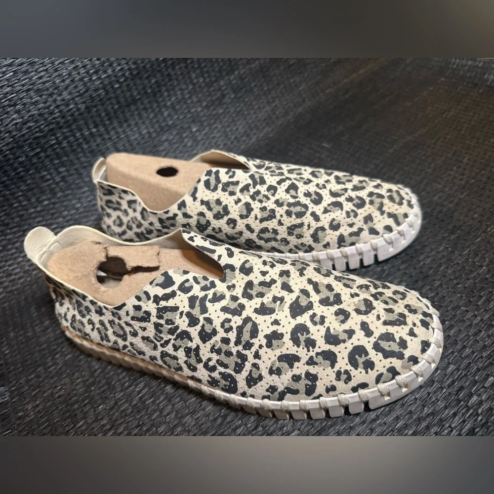 Ilse Jacobsen Black and Cream Leopard Flats